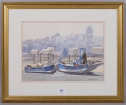 Heather Hilder, Rye evening, watercolour, signed, 26cm x 36cm, framed Good condition