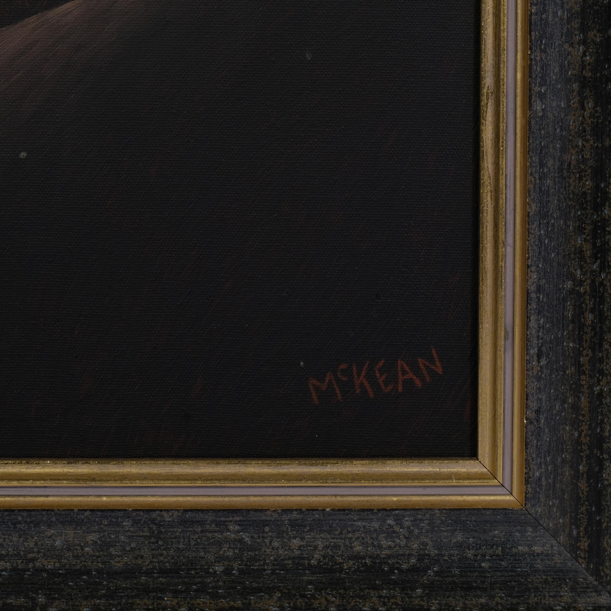 Graham Mckean (born 1962), on the door, oil on canvas, signed, 50cm x 41cm, framed Good condition - Image 3 of 4