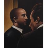 Graham Mckean (born 1962), on the door, oil on canvas, signed, 50cm x 41cm, framed Good condition