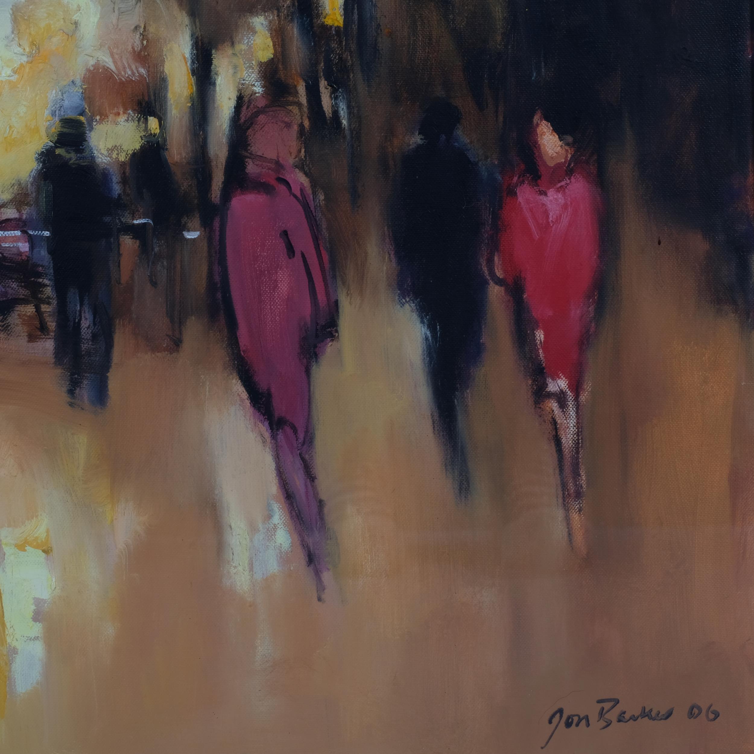 Jon Barker (born 1950), Continental street scene, oil on board, signed and dated 2006, framed and - Image 3 of 4