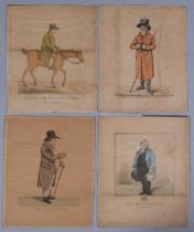 Richard Dighton (1795 - 1880), collection of coloured etchings, mainly character portraits, views of