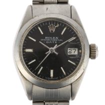 ROLEX - a lady's stainless steel Oyster Perpetual Date automatic calendar bracelet watch, ref. 6916,