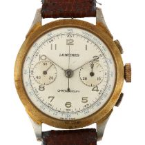 LONGINES - a Vintage gold plated mechanical chronograph wristwatch, ref. 8035-2, circa 1960s,