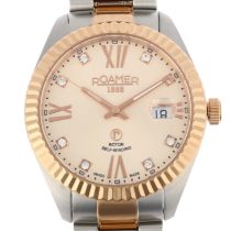 ROAMER - a rose gold plated stainless steel Primeline automatic calendar bracelet watch, ref.