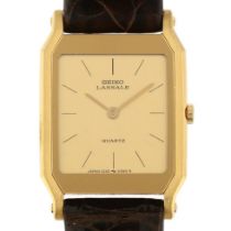 SEIKO - a lady's gold plated stainless steel Lassale quartz wristwatch, ref. 1230-5289, champagne