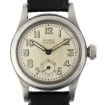 ROLEX - a Vintage stainless steel Oyster mechanical wristwatch, ref. 2784, circa 1940s, silvered