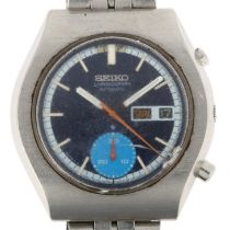 SEIKO - a Vintage stainless steel 'Blue Eye' automatic chronograph calendar bracelet watch, ref.