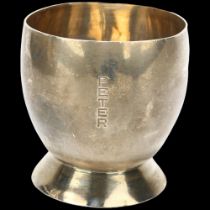 **WITHDRAWN**An Art Deco French silver goblet, retailed by Banchelin of Paris, 7.5cm, 3.7oz Body ha