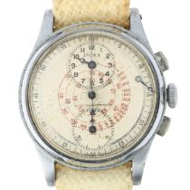 DOXA - a Vintage nickel plated mechanical chronograph wristwatch, circa 1940s, silvered