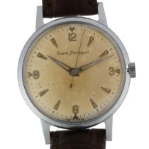 GIRARD-PERREGAUX - a stainless steel mechanical wristwatch, circa 1970s, silvered dial with