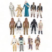 A collection of Star Wars figures