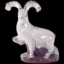 A David Sharp Rye glazed sculpture of a stylised ram, H34cm