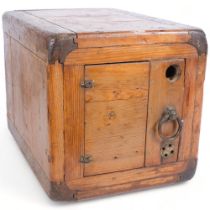 A 19th century pine lead-lined gunpowder chest, ex-property of Arthur Spencer Roberts, the