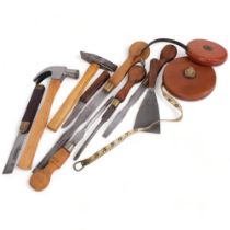 A collection of military and other 20th century hand tools, including a 1966 screwdriver, by W H