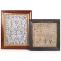 A Victorian sampler, by "Emma Wheeler", undated, "on friendship, tell me ye knowing and discerning