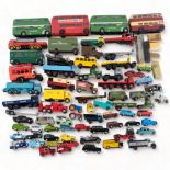 Box of diecast cars, vans and buses