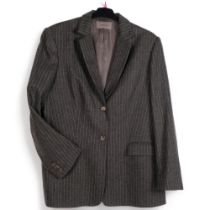 JAEGER - a lady's woollen and cashmere pin stripe suit jacket, no size, pit to pit measurement