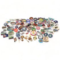 A large collection of Vintage and other pin badges