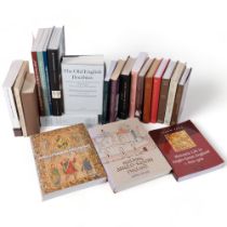 A selection of historical reference books, including many related to Anglo-Saxon studies, in