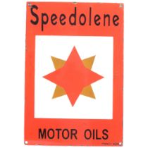 An enamel Speedolene Motor Oils sign, by Franco Signs, 35cm x 24cm