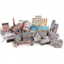 Box of model railway buildings etc