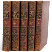 Father Daniel's History of France in 5 volumes dated 1726, leather-bound, from the time the French