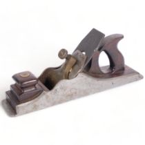 Alex R Mathies & Son, a steel and rosewood infill panel plane, L36cm