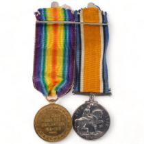 2 First World War medals, named to P-5370 L.Cpl.F.G.Evans. M.M.P