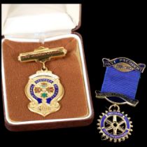 A silver-gilt East Sussex Council Chairman National Chamber of Trade medallion, boxed, and a