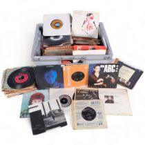 A quantity of 7" vinyl records and CDS, various genres and artists including such artists as No