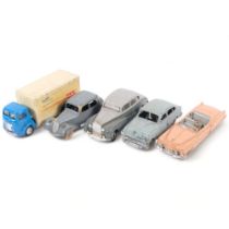 Dinky Rolls Royce Silver Wraith, Cadillac, Citroen, and Ford Vedette, and a Corgi Toys Wall's ice