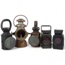 A group of handheld carriage lanterns, various types and designs, largest bears inscribed plaque
