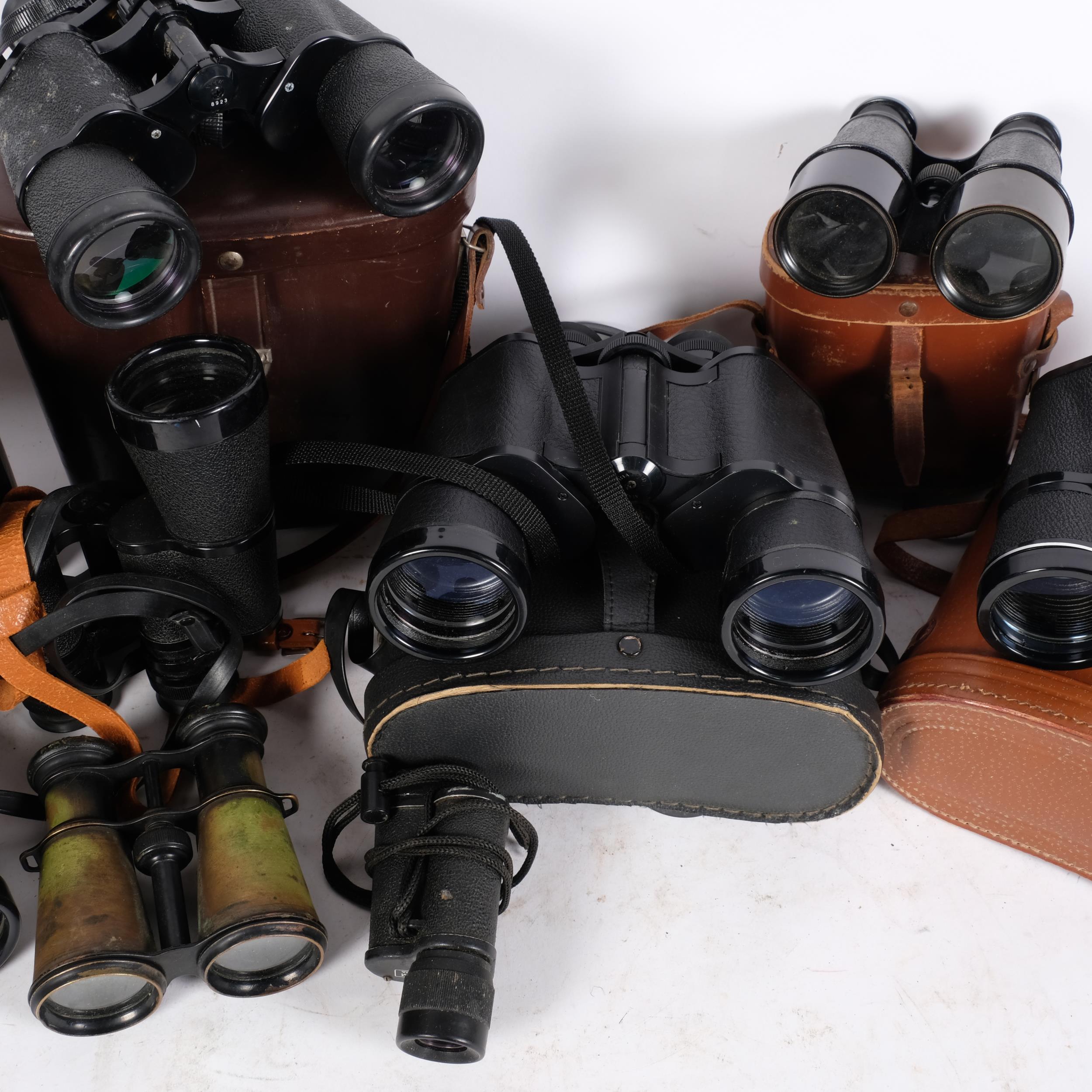 A selection of Vintage binoculars, including Super Zenith 10x50 field binoculars, Halina 12x50 - Image 2 of 2