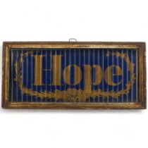 Early 20th century 3-dimensional optical picture, "Faith Hope and Charity", gilt-framed, 21cm x 45cm