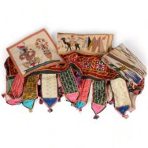 A quantity of textiles, relating to the area of Mongolia, including a short runner, machine woven,