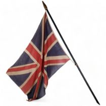 A Vintage Union Jack, pole mounted, flag 120cm x 87cm approx