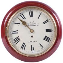 A single fusee movement dial wall clock, inscribed Sir Walker New Bond Street London, 33cm