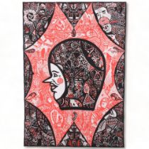 A limited edition lithograph, babushka (Russian), no. 8 of 45, signed in pencil to the bottom