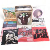 A quantity of vinyl LPs, including such artists as The Bee Gees, Alison Moyet, Cat Stevens, REO