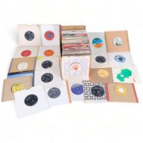 A quantity of 7" vinyl records, various genres and artists, including such artists as The Walker