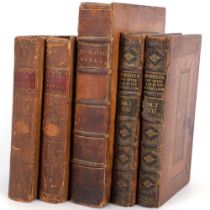 A selection of various Antique books, including The Works of Nicholas Machiavel Secretary of State