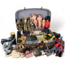 A quantity of Action Men and outfits