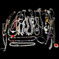 A tray of modern costume necklaces, etc