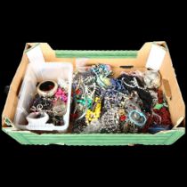 A quantity of various modern mixed costume jewellery, necklaces, bangles, brooches, etc (boxful)