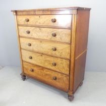 An early 19th century Scottish mahogany chest of five long drawers. 120x139x54cm.