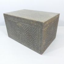 An antique Indian camphorwood trunk, with painted floral decoration. 89x54x59cm. Some loss to the