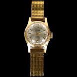 A lady's Velma 18ct gold cased wristwatch, with elasticated strap