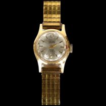 A lady's Velma 18ct gold cased wristwatch, with elasticated strap