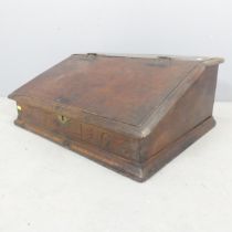 A 19th century oak bible box. 64x26x50cm.