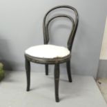 THONET - An early 20th century ebonised bentwood child's chair.